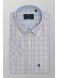 oxford company ανδρικό sport πουκάμισο button down ριγέ regular fit - m130-bz30.01 μπλε