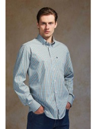 oxford company ανδρικό sport πουκάμισο button down καρό regular fit - m135-bz10.02 μπλε