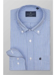 oxford company ανδρικό sport πουκάμισο button down καρό regular fit - m125-bz10.01 μπλε