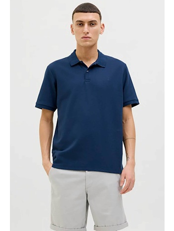 jack & jones ανδρική μπλούζα πόλο με waffle pattern και σε προσφορά