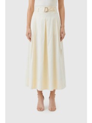 twinset γυναικεία maxi φούστα με ζώνη flared - 261tp2533 εκρού