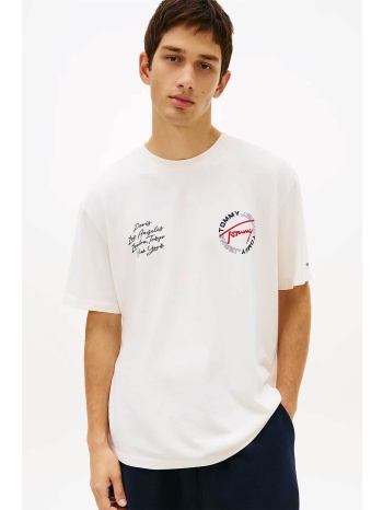 tommy jeans ανδρικό t-shirt με logo print relaxed fit σε προσφορά