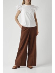 twinset γυναικείο παντελόνι wide leg - 261tt2150 καφέ