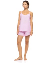pink label γυναικείο babydoll `duo stripe` - s1630 ροζ