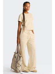 the north face γυναικείο παντελόνι φόρμας wide leg `essential light` - nf0a8gqzdom1 μπεζ