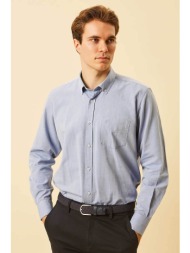 dors ανδρικό πουκάμισο oxford button down με τσέπη και κεντημένο λογότυπο regular fit - 1040002.c03 