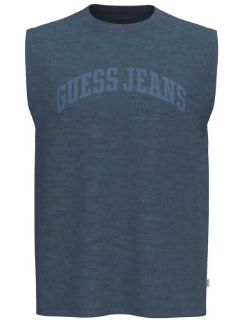 guess ανδρική αμάνικη μπλούζα με logo print regular fit  σε προσφορά