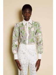 sister jane γυναικείο πουκάμισο με all-over floral print `dream sonnet jacquard` - bld197grn πράσινο