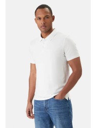 calvin klein ανδρική μπλούζα πόλο με κεντημένο monogram slim fit - lv04lf200g λευκό