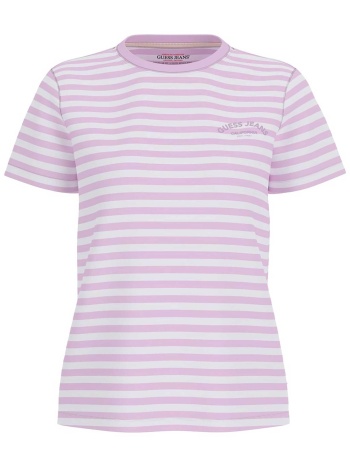 guess γυναικείο t-shirt με ριγέ σχέδιο και logo print σε προσφορά