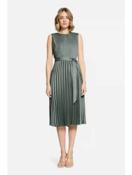 betty & co γυναικείο midi φόρεμα chiffon αμάνικο πλισέ - 1347/3201 πράσινο μέντας