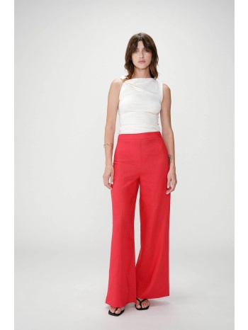 grace & mila γυναικείο παντελόνι μονόχρωμο wide leg σε προσφορά