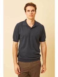 dors ανδρική πλεκτή μπλούζα πόλο με v open-collar και κεντημένο λογότυπο regular fit - 1240003.c03 μ