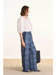 la fée maraboutée γυναικείο παντελόνι με all-over print wide fit - fl-pa-franza-s μπλε
