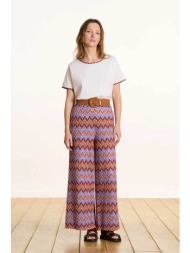 la fée maraboutée γυναικείο παντελόνι με all-over print straight fit - fl-pa-vurina-b μοβ
