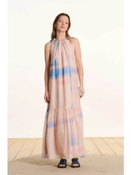 la fée maraboutée γυναικείο αμάνικο maxi φόρεμα με tie-dye print - fl-ro-fursi-s ροζ