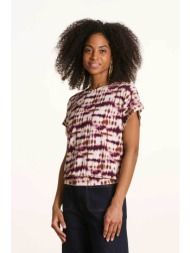 la fée maraboutée γυναικεία μπλούζα με tie-dye print - fl-ts-farfale-a μπορντό