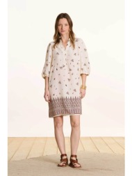 la fée maraboutée γυναικείο mini φόρεμα με all-over print - fl-ro-fertigo-o εκρού