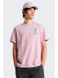 the north face ανδρικό t-shirt relaxed fit `alien graphic` - nf0a8g9g0so1 ροζ ανοιχτό