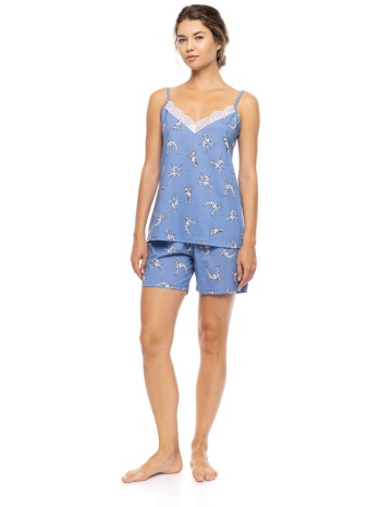 pink label γυναικείο babydoll `dalmatian denim` - s1562 μπλε σε προσφορά
