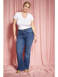 parabita γυναικείο τζιν παντελόνι flared fit - 012610200062 denim blue