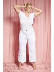 parabita γυναικείο τζιν παντελόνι wide leg - 012610200054 λευκό