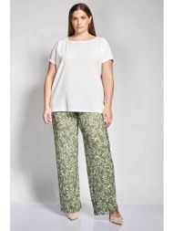 parabita γυναικεία παντελόνα με floral print - 012610200106 χακί