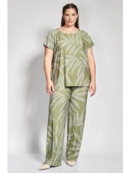 parabita γυναικεία παντελόνα με floral print - 012610200108 χακί