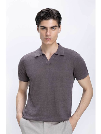 commander ανδρική λινή μπλούζα πόλο regular fit  σε προσφορά