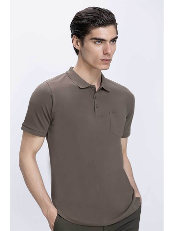 commander ανδρική μπλούζα πόλο μονόχρωμη regular fit 