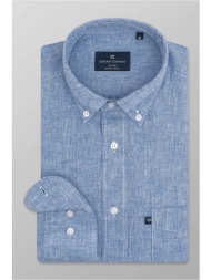 oxford company ανδρικό sport πουκάμισο button down μονόχρωμο regular fit - l310-bn11.03 σιελ