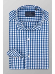 oxford company ανδρικό sport πουκάμισο καρό slim fit `romeo` - m137-rz21.02 μπλε