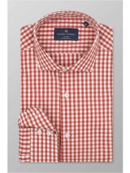 oxford company ανδρικό sport πουκάμισο καρό slim fit `romeo` - m137-rz21.06 κόκκινο