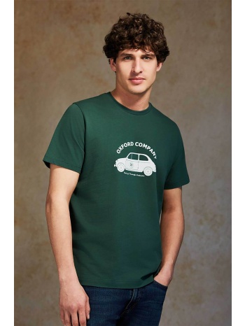 oxford company ανδρικό t-shirt μονόχρωμο με λογότυπο και σε προσφορά