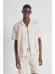 antony morato ανδρικό πουκάμισο με floral pattern relaxed fit `dover` - ss00200fa440070 εκρού