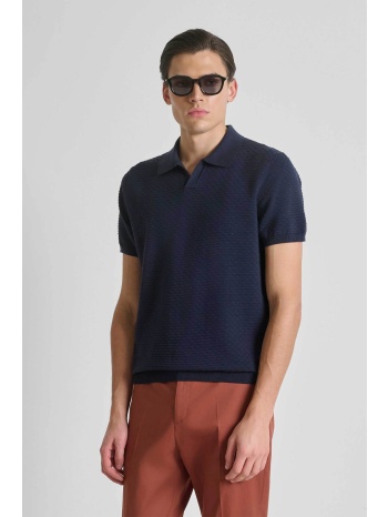 antony morato ανδρική μπλούζα πόλο textured regular fit  σε προσφορά