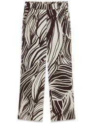 guess γυναικείο παντελόνι με ελαστική μέση και print wide leg `bastienne` - w6gb19w1972 καφέ