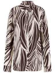 guess γυναικείο πουκάμισο με print regular fit `bastienne` - w6gh52w1975 καφέ