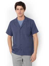 the bostonians ανδρικό κοντομάνικο πουκάμισο flama custom fit - blp2487 μπλε