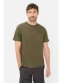 camel active ανδρικό t-shirt με τσέπη και κεντημένο monogram regular fit - c261-409700-7t28 λαδί