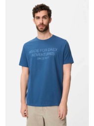 camel active ανδρικό t-shirt με lettering regular fit - c261-409700-7t54 μπλε