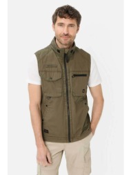 camel active ανδρικό αμάνικο μπουφάν με ψηλό λαιμό και τσέπες regular fit - c261-460140-7n60 λαδί
