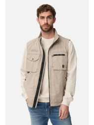 camel active ανδρικό αμάνικο μπουφάν με ψηλό λαιμό και τσέπες regular fit - c261-460140-7n60 μπεζ