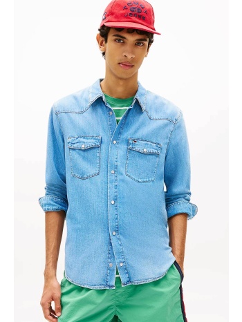 tommy jeans ανδρικό denim πουκάμισο regular fit `western`  σε προσφορά
