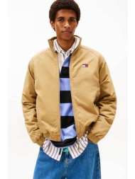 tommy jeans ανδρικό μπουφάν με λογότυπο relaxed fit - dm0dm22712 μπεζ