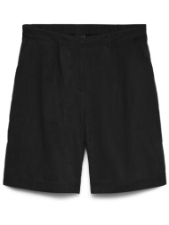 vero moda γυναικείο ψηλόμεσο σορτς regular fit - 10344940 μαύρο