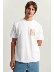 vans ανδρικό t-shirt classic fit `stretch stack crackle` - vn000swewht1 λευκό