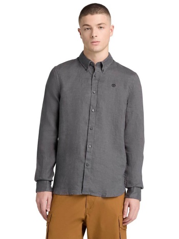 timberland ανδρικό λινό πουκάμισο button down με κεντημένο σε προσφορά