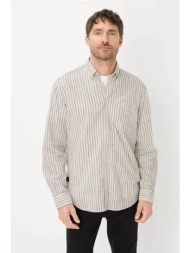 camel active ανδρικό πουκάμισο button down με ριγέ σχέδιο και τσέπη με κεντημένο monogram regular fi