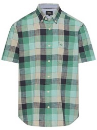 camel active ανδρικό κοντομάνικο πουκάμισο button down με τσέπη και κεντημένο monogram regular fit -